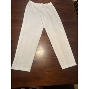 Bend Over Women's White Elastic‎ Waist Dress Pants Size 12WP Pull-On Polyester
